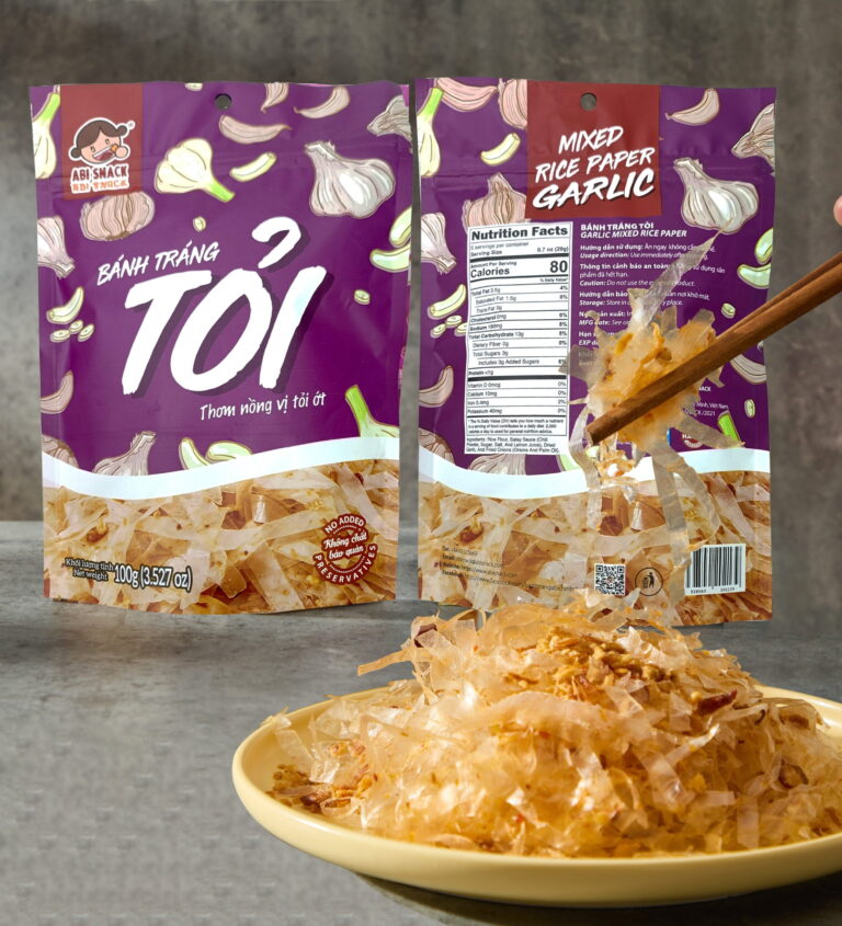 garlic rice paper snack